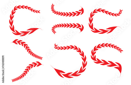 Ball lace. Red stitching for sport baseball lacing graphic pattern softball recent. Vector illustration, eps10