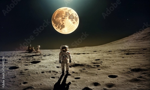 Apollo 11 landing on the moon, surrealism photo