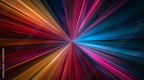 Abstract dark background of light with stripes of colourful rays moving from the center ,realistic background movement neon lights 