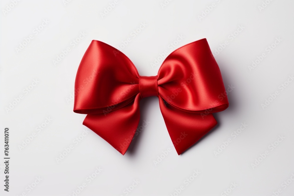 Red bow on a white background Red bow on a white background
