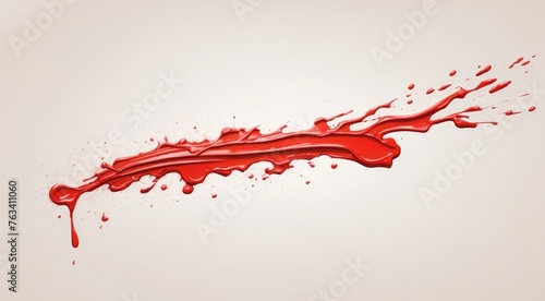 Red Color Paint Ink Splash Isolated in a White Background 