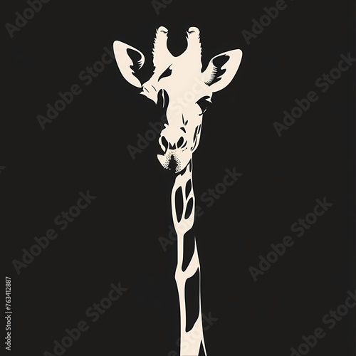 A sleek, minimalist vector portrayal of a giraffe, captured in HD with a perfect blend of simplicity and intricate details.