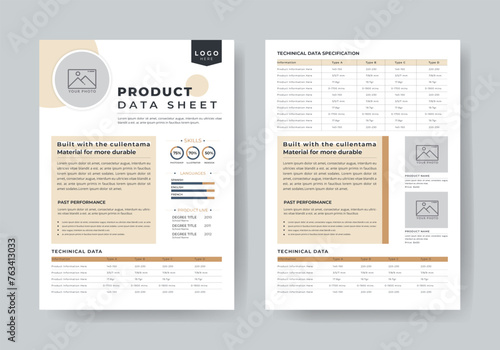 Product Data Sheet, Technical Data Sheet template design photo