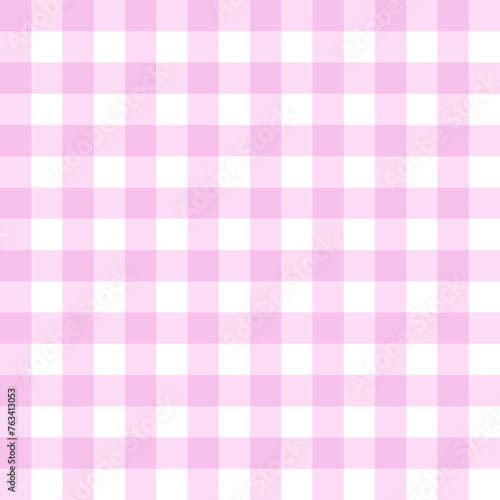 Gingham patter in pastel pink. Vichy pattern for picnic blanket design. Vector illustration.