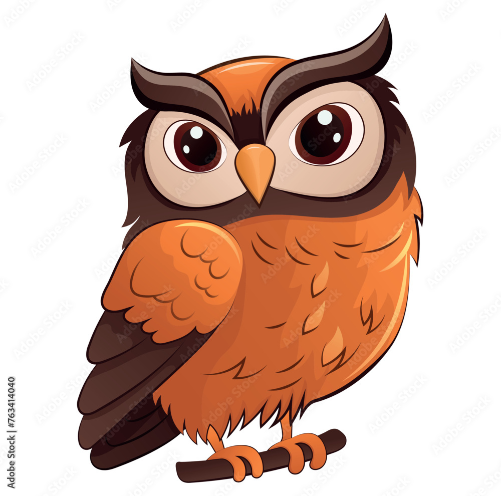 Sticker image of a colorful owl. This cute owl illustration features bright colors and an adorable cartoon design on a clean white background. Vector illustration. Sticker image of a colorful owl. This cute owl illustration features bright colors and an adorable cartoon design on a clean white background. Vector illustration.