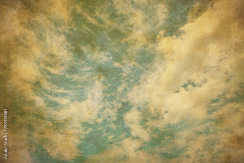 Blue cloudy sky background in vintage style..