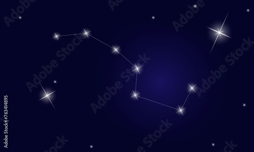Constellation Ursa Major. Shining stars and the constellation Ursa Major. Vector illustration EPS10.