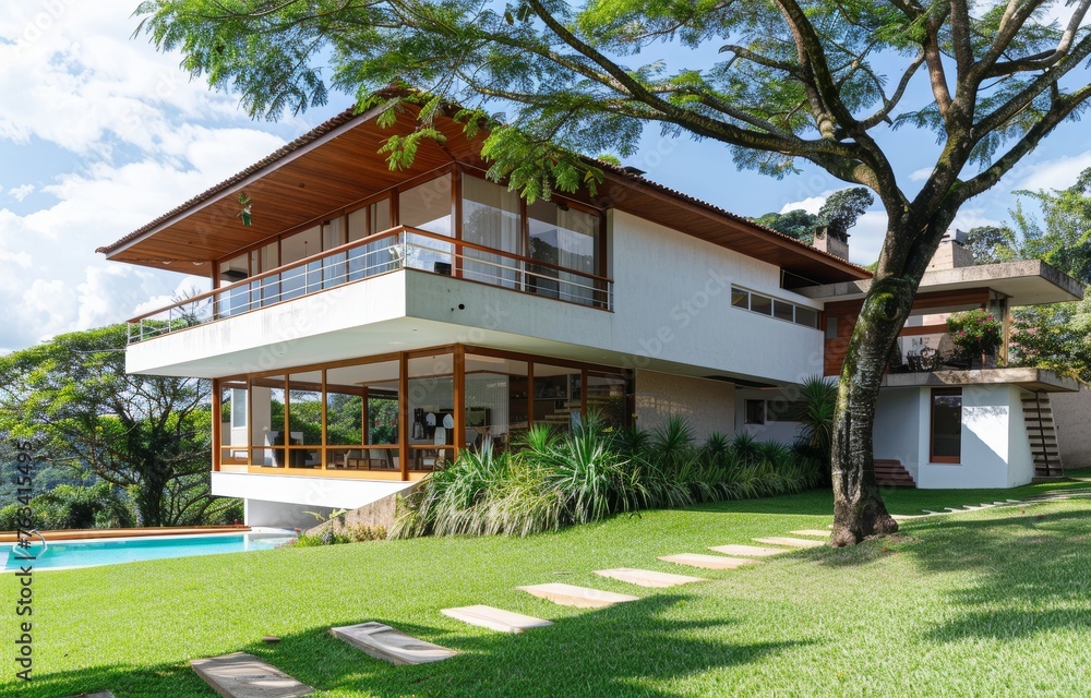 A luxurious Brazilian-style house. A luxurious Brazilian-style house.