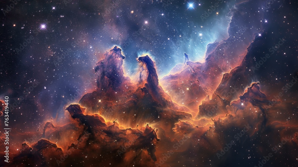 Mystical Star Nebula Background A mystical and vibrant star nebula