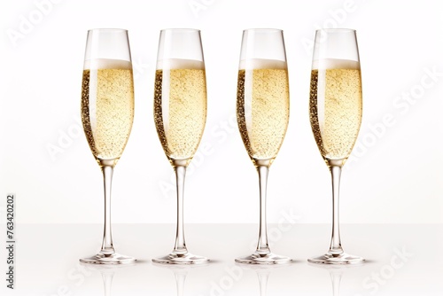 a row of champagne glasses
