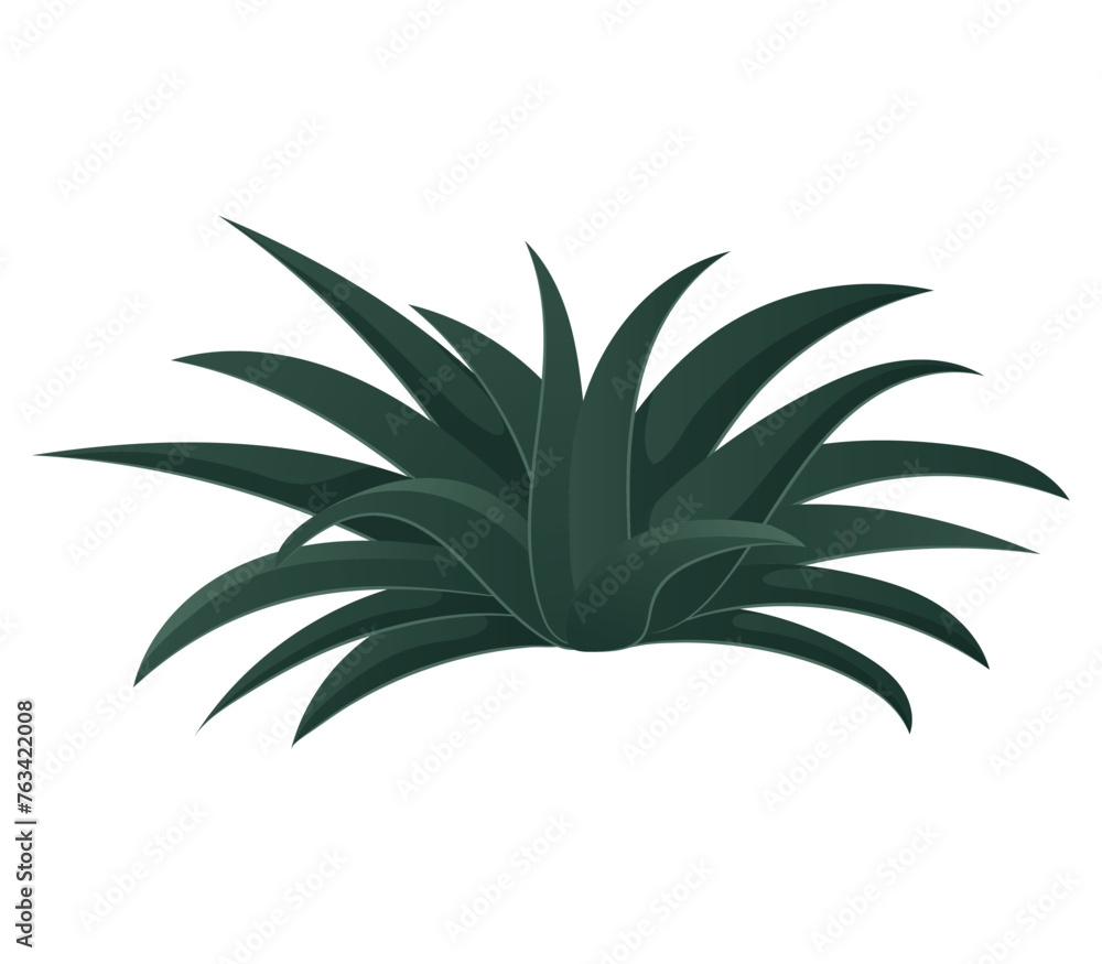 Image of a jungle tree. This design depicts a jungle bush in a cartoon style with a burst of color on a white background. Vector illustration. Image of a jungle tree. This design depicts a jungle bush in a cartoon style with a burst of color on a white background. Vector illustration.
