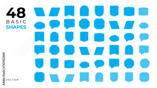 Set of basic shapes blue element vector illustration photo