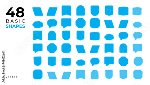 Set of basic shapes blue element vector illustration