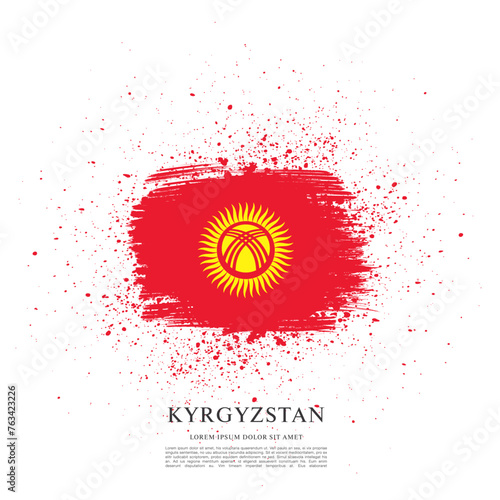 Flag of Kyrgyzstan vector illustration