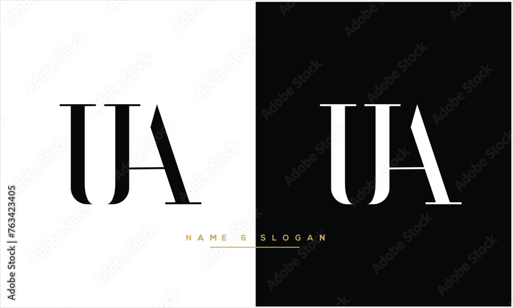 UA, AU, U, A, Abstract Letters Logo Monogram UA, AU, U, A, Abstract Letters Logo Monogram