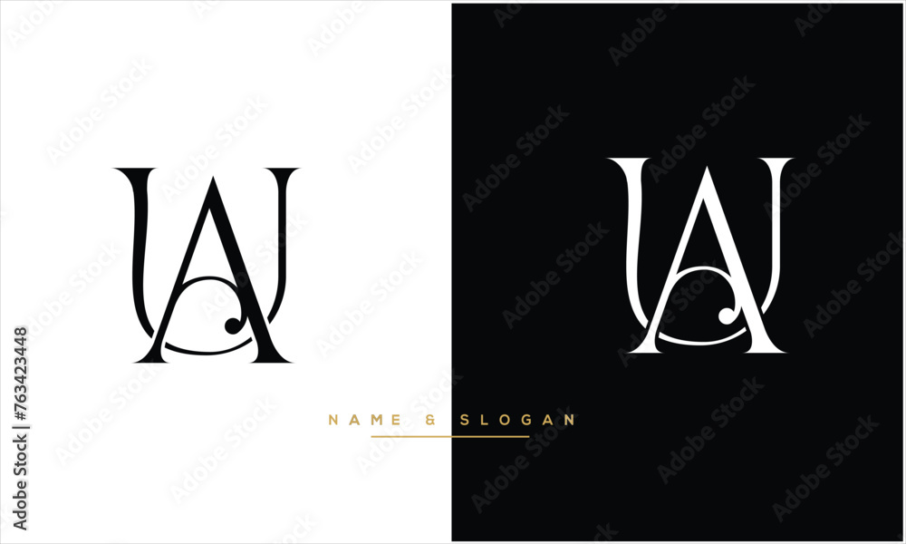 UA, AU, U, A, Abstract Letters Logo Monogram UA, AU, U, A, Abstract Letters Logo Monogram