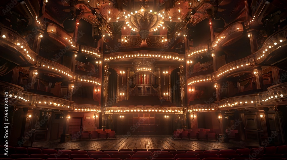Fototapeta premium Enchanting Theater Lights Await the Next Mesmerizing Performance
