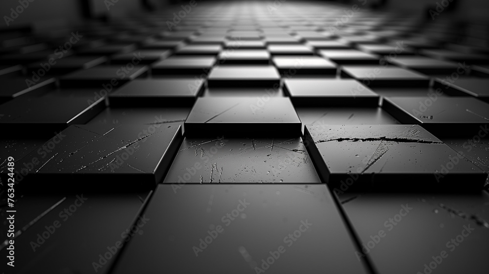 Dark black Geometric grid background Modern dark abstract texture.