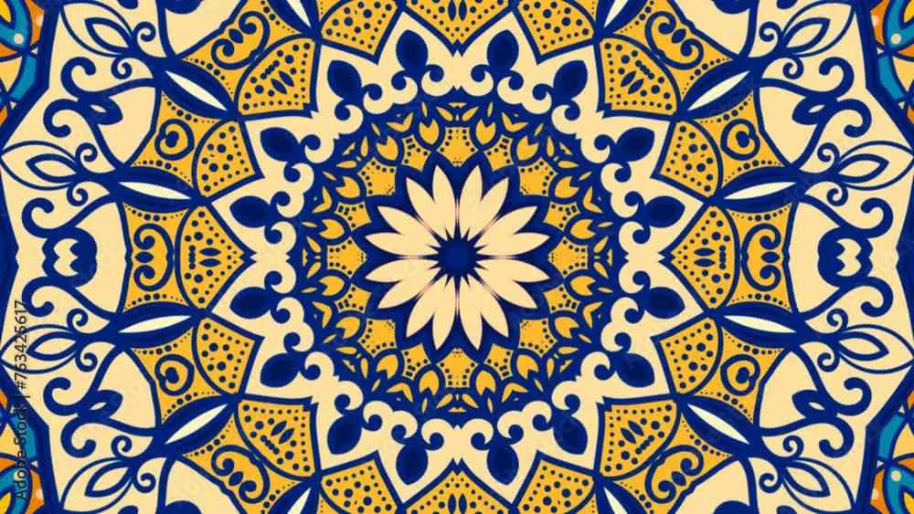 kaleidoscope mandala abstract background of trippy art psychedelic trance to open third eye with visuals energy chakra futuristic audiovisual vj seamless loop