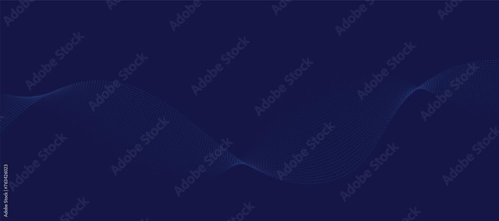 Abstract vector blue background with wavy lines. Waves illustration.