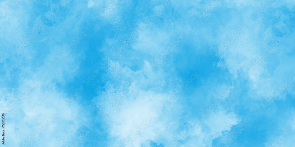 Abstract blue sky Water color background, White cloud on a blue sky for a nature watercolor  background, blue sky with clouds watercolor background ,