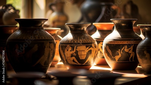 Detailed images of ancient potters at work on Greek amphora