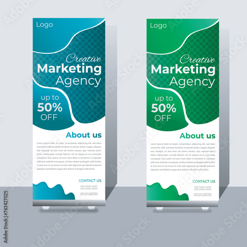 Creative Roll up banner for business  template 
