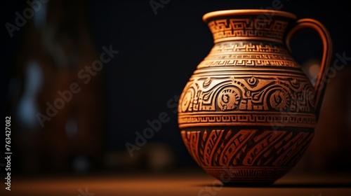 Intricate ancient Greek pottery patterns celebrated on adorned amphora