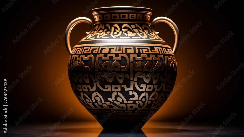 Amphora inspired by Greek mosaic art showcasing tessellated beauty