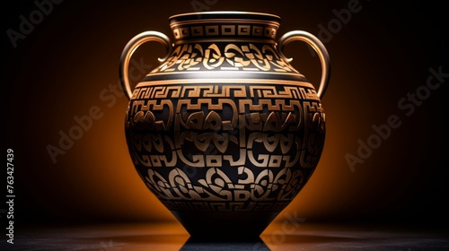 Amphora inspired by Greek mosaic art showcasing tessellated beauty