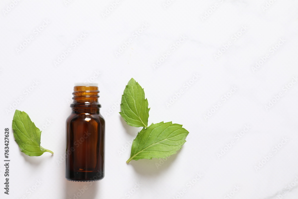 Mint extract essential oil. nature green.