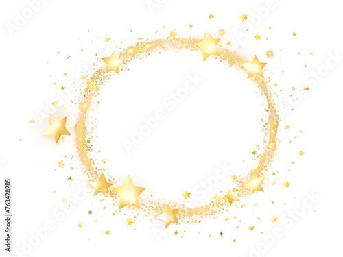 round gold stars frame