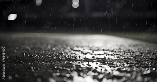 monochrome raindrops on surface