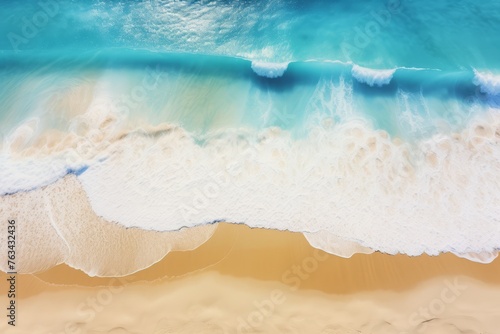 Aerial shot of a serene beach captured through the lens of drone technology