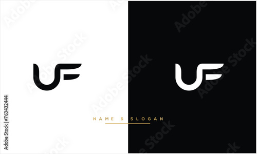 UF, FU, U, F, Abstract Letters Logo monogram