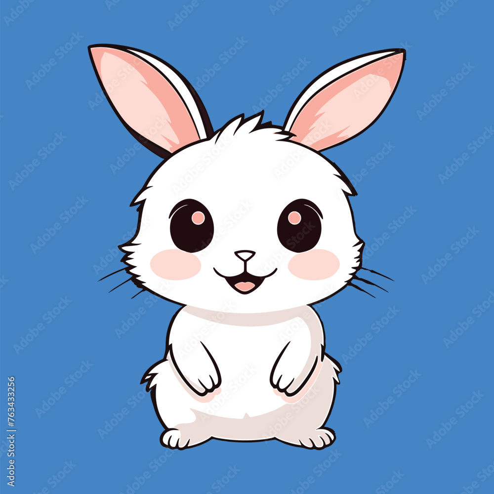 cute vector mascot design of rabbit