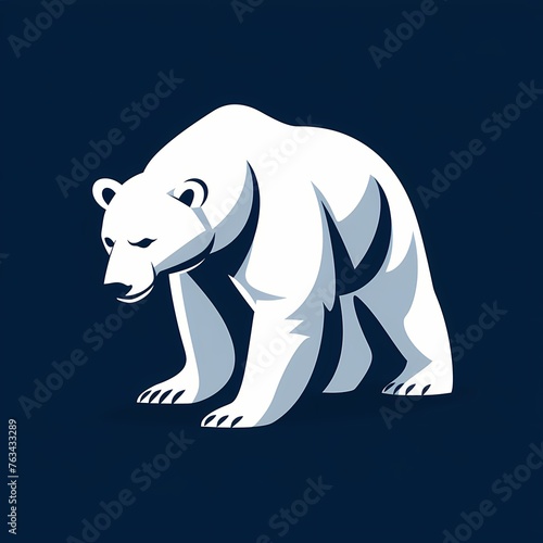 A beautiful and minimalist representation of a majestic polar bear in a vector logo  symbolizing strength and resilience.