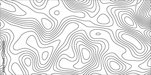 Topographic map background with geographic line map with elevation assignments.Modern design with White topographic wavy pattern design. Paper Texture Imitation of a Geographical map shades .