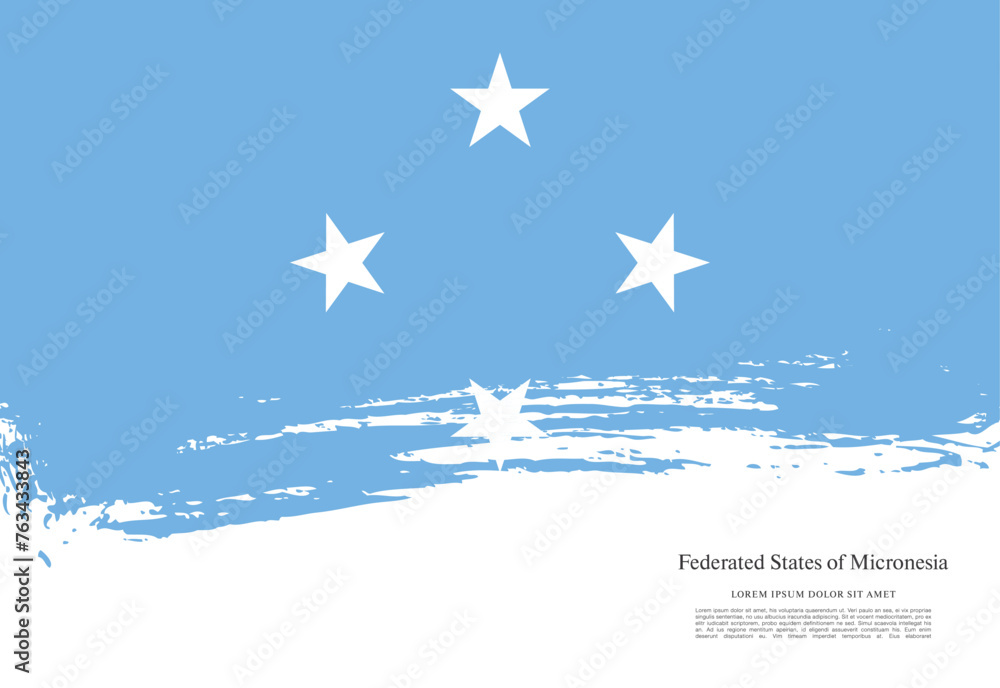 Flag of the Federated States of Micronesia - obrazy, fototapety, plakaty 