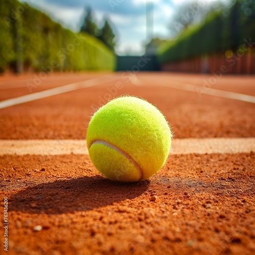 tennis ball on the court © Vivianalens