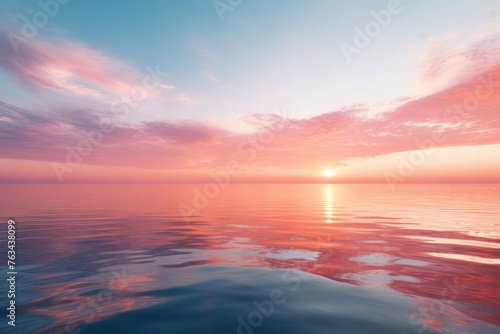 The sun's reflection in a calm ocean bay