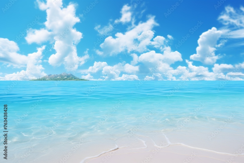 Fototapeta premium Tranquil beach scene with gentle waves making for a serene background