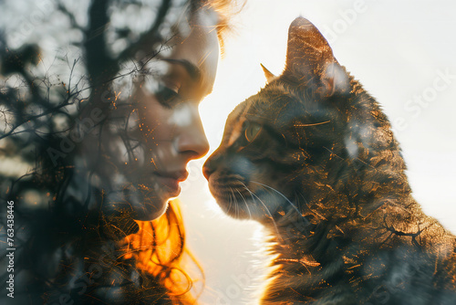 Femme et chat