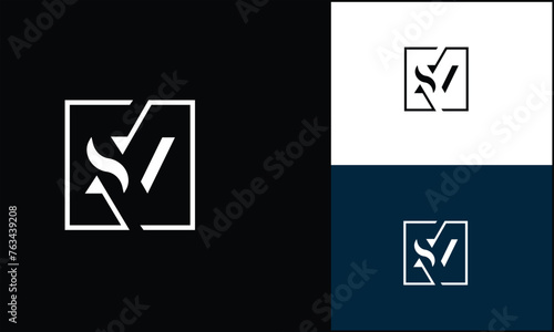 SV, VS, S, V, Abstract letters Logo Monogram
