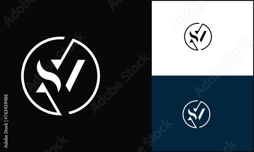 SV, VS, S, V, Abstract letters Logo Monogram
