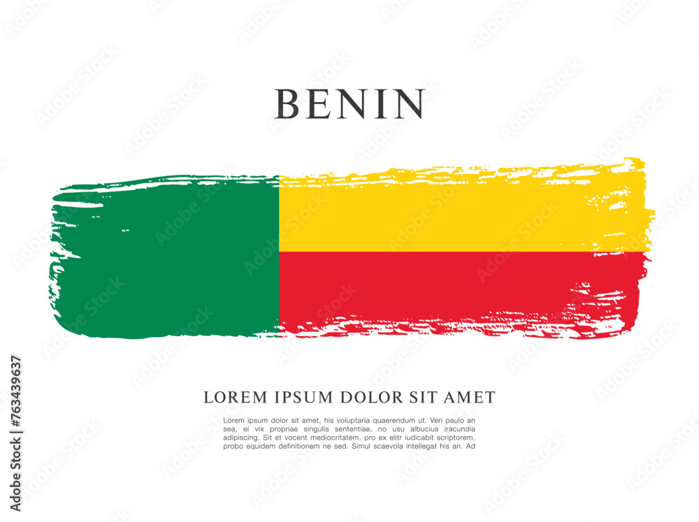 Obraz premium Flag of Benin vector illustration