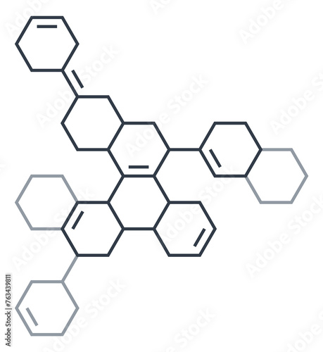 Abstract hexagonal shape structure. Scientific empty diagram