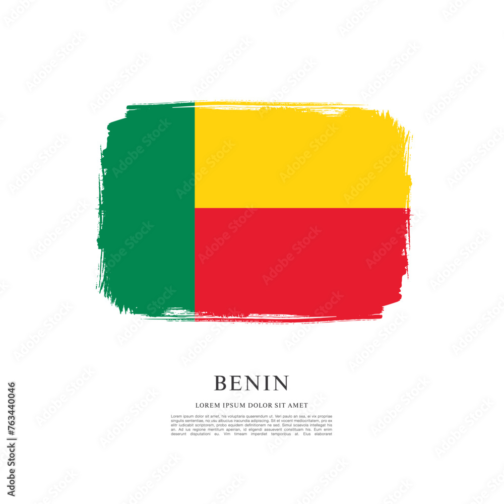 Obraz premium Flag of Benin vector illustration