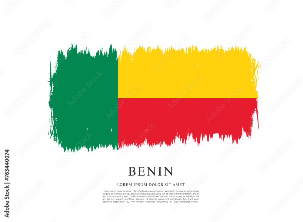 Obraz premium Flag of Benin vector illustration