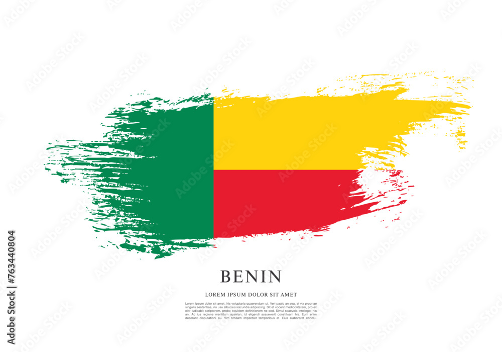 Obraz premium Flag of Benin vector illustration